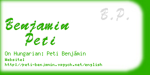 benjamin peti business card