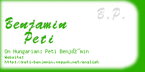 benjamin peti business card